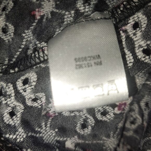 INDIGO ROSE Women's Baby Doll Top Plus 1X Flutter Sleeve Blouse  Black Floral - Picture 10 of 11